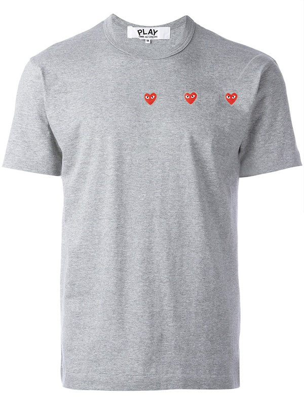 henrik vibskov Unisex 3 Heart Short Sleeve T-shirt - Grey
