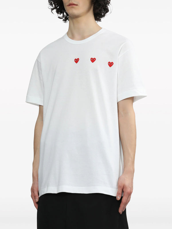 Henrik Vibskov Unisex 3 Heart Short Sleeve T-shirt - White
