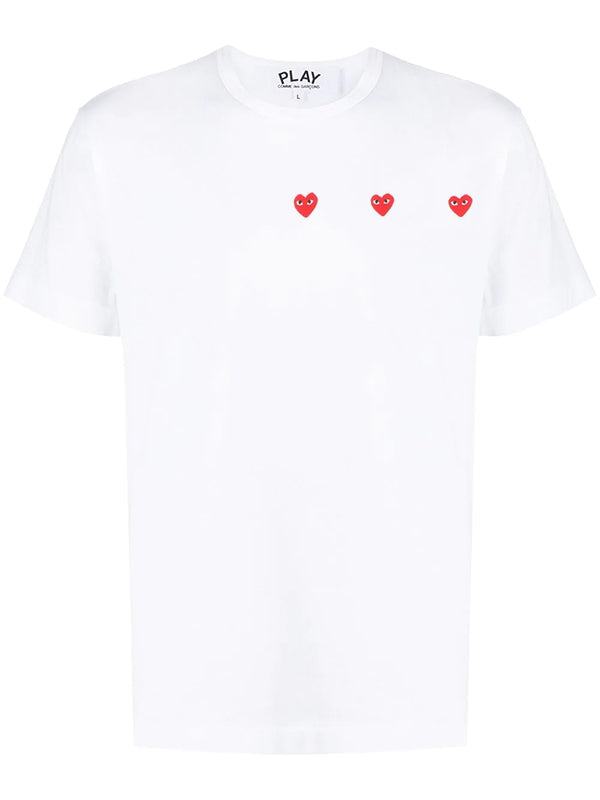 henrik vibskov Unisex 3 Heart Short Sleeve T-shirt - White