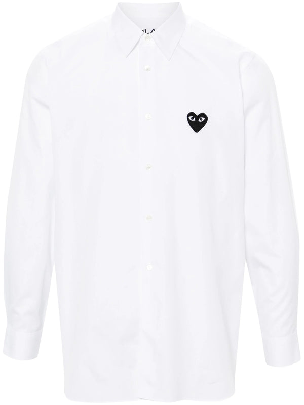 henrik vibskov Unisex Long Sleeve Shirt Black Heart - White