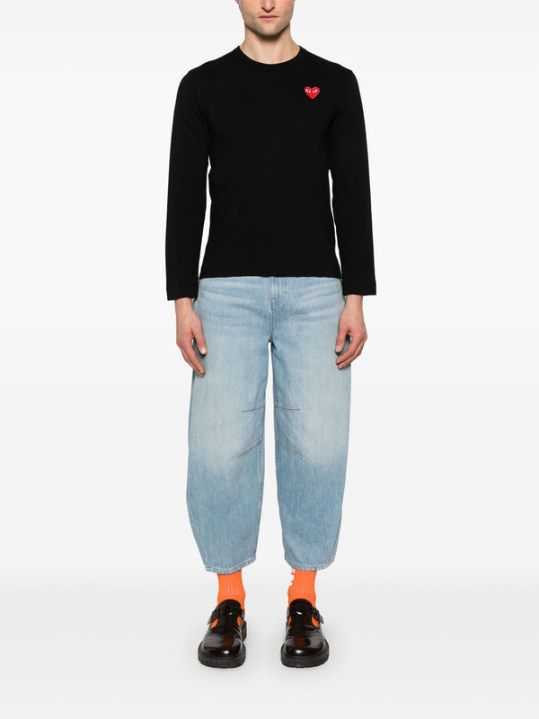 Henrik Vibskov Unisex Long Sleeve Tee Red Heart - Black