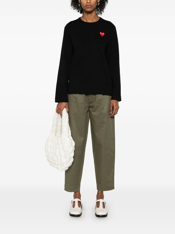 Henrik Vibskov Unisex Long Sleeve Tee Red Heart - Black