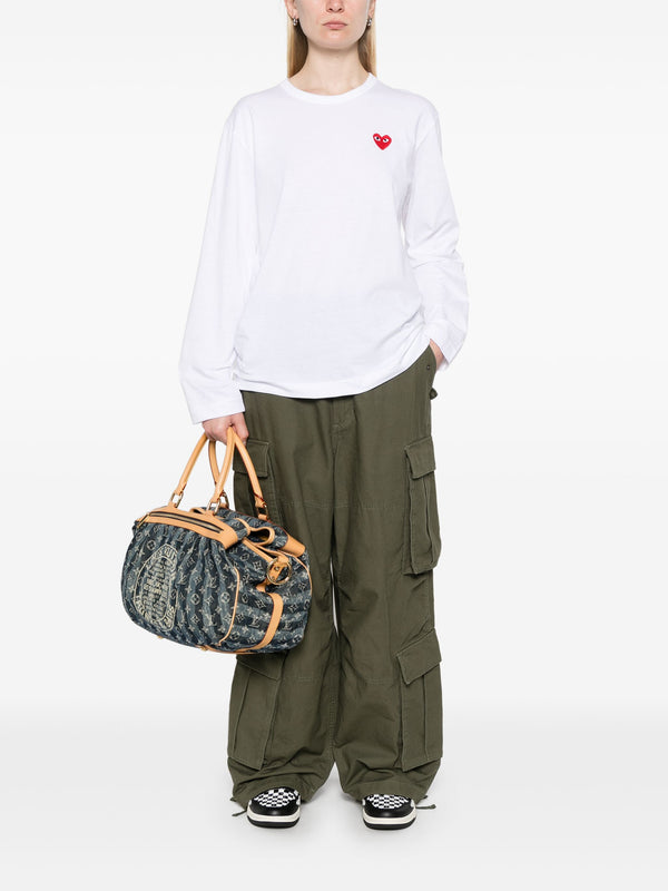 Henrik Vibskov Unisex Long Sleeve Tee Red Heart - White