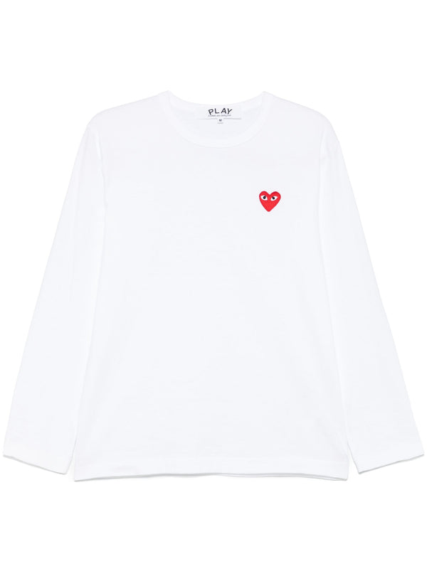 henrik vibskov Unisex Long Sleeve Tee Red Heart - White