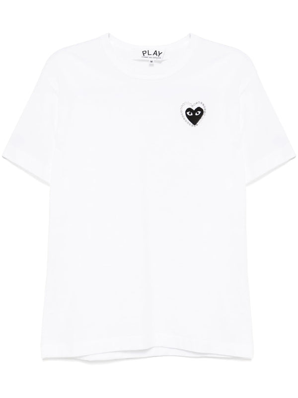 henrik vibskov Unisex Metalstone Black Heart T-Shirt - White