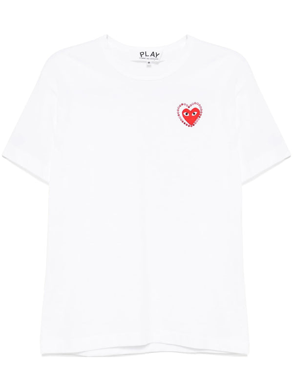 henrik vibskov Unisex Metalstone Red Heart T-Shirt - White