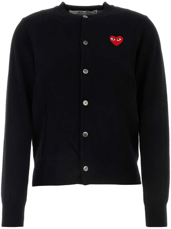 henrik vibskov Unisex Round-Neck Cardigan Red Heart - Black