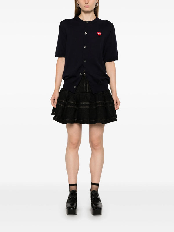 Henrik Vibskov Unisex Round-Neck Cardigan Short-Sleeve - Navy