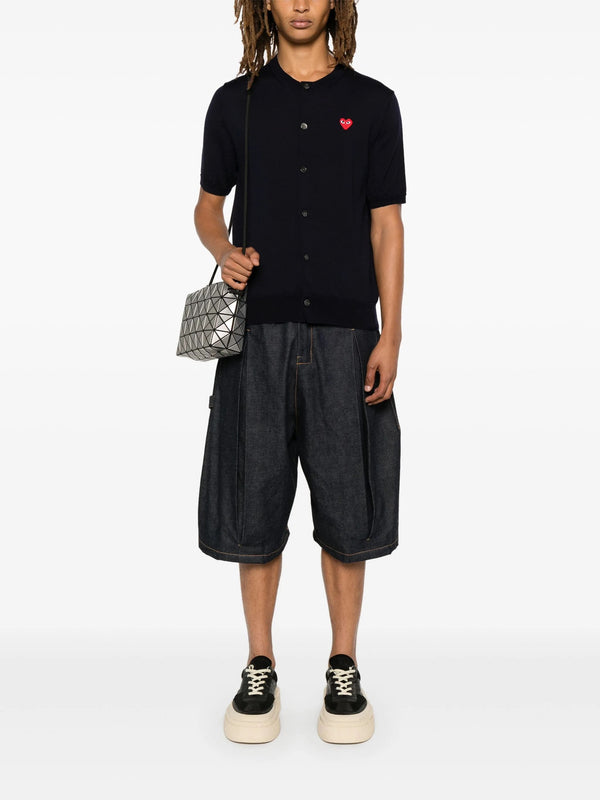 Henrik Vibskov Unisex Round-Neck Cardigan Short-Sleeve - Navy