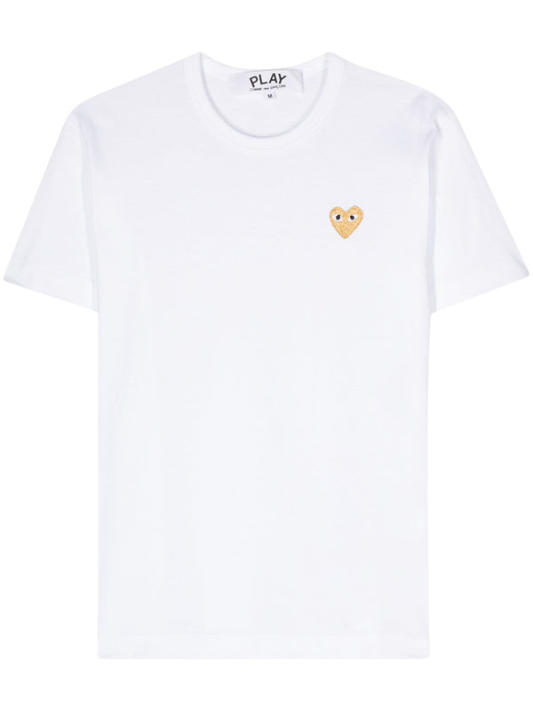 henrik vibskov Unisex Short Sleeve Gold Heart - White