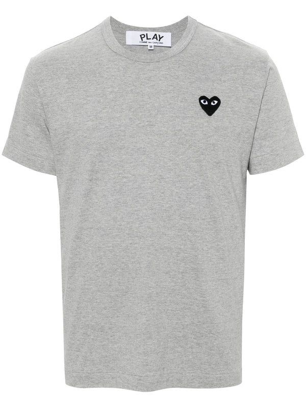 henrik vibskov Unisex Short Sleeve T-Shirt Black Heart - Grey