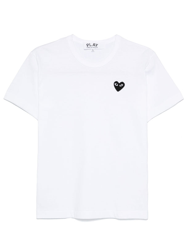 henrik vibskov Unisex Short Sleeve T-Shirt Black Heart - White