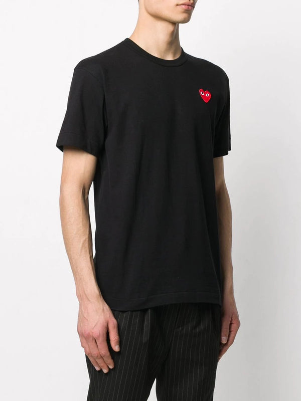 Henrik Vibskov Unisex Short Sleeve T Shirt Red Heart - Black