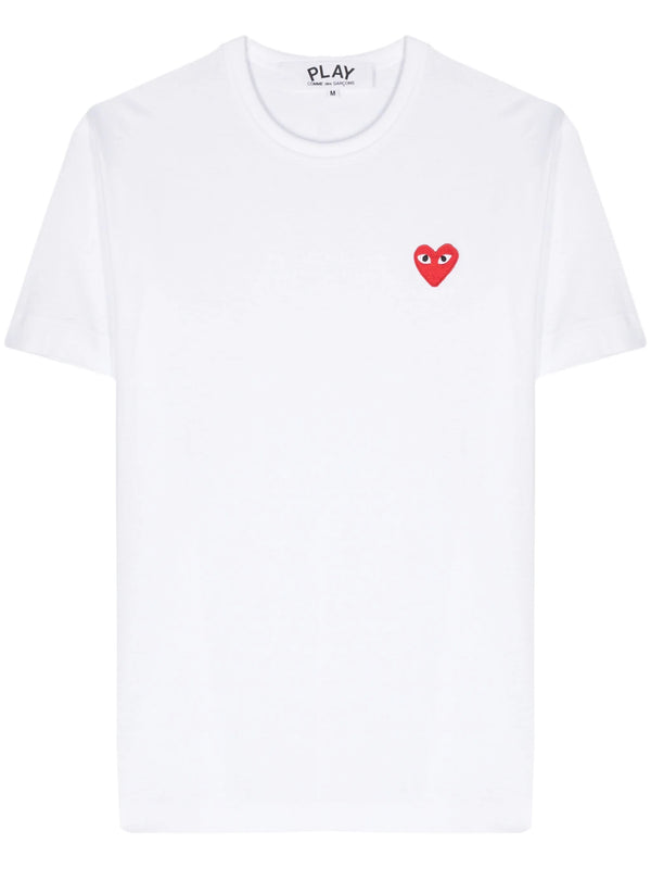 henrik vibskov Unisex Short Sleeve T-Shirt Red Heart - White