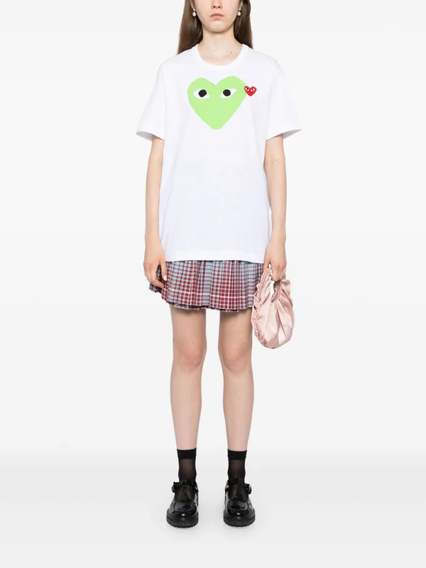 Henrik Vibskov Unisex Short Sleeve Tee Big Green Heart - White