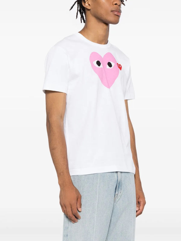 Henrik Vibskov Unisex Short Sleeve Tee Big Pink Heart - White