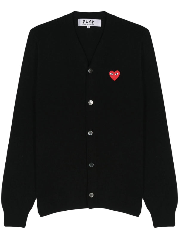 henrik vibskov Unisex V-Neck Cardigan Red Heart - Black