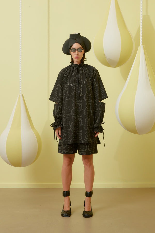 Henrik Vibskov Void Filler Blouse - Black Punched Boxes