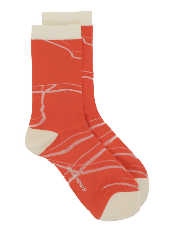 henrik vibskov Water Reflection Socks Femme - Red Cream