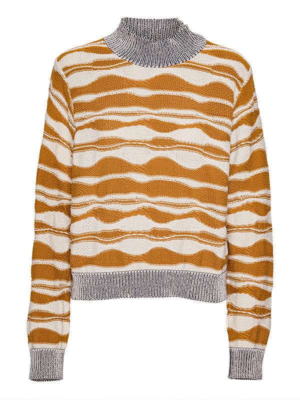 henrik vibskov Wave Knit Jumper - Rust Beige Mountain Waves