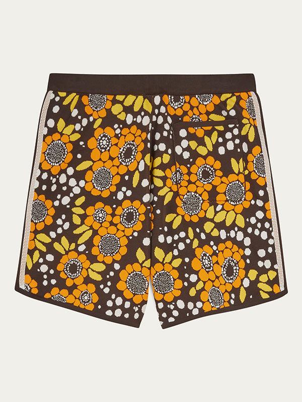 Henrik Vibskov WB Knit Floral Shorts - Black/Orange/White