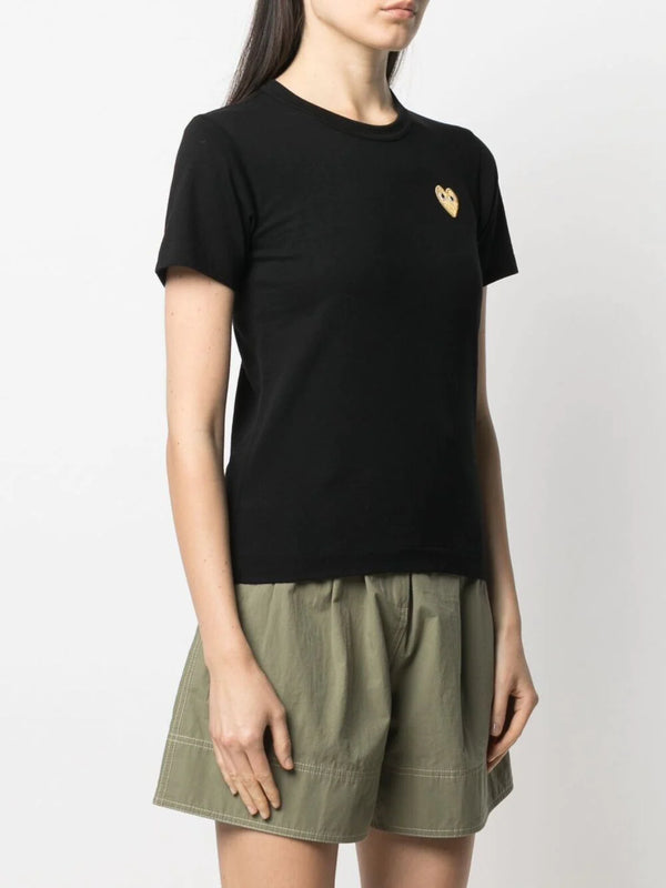 Henrik Vibskov Women's Short Sleeve Tee Gold Heart - Black