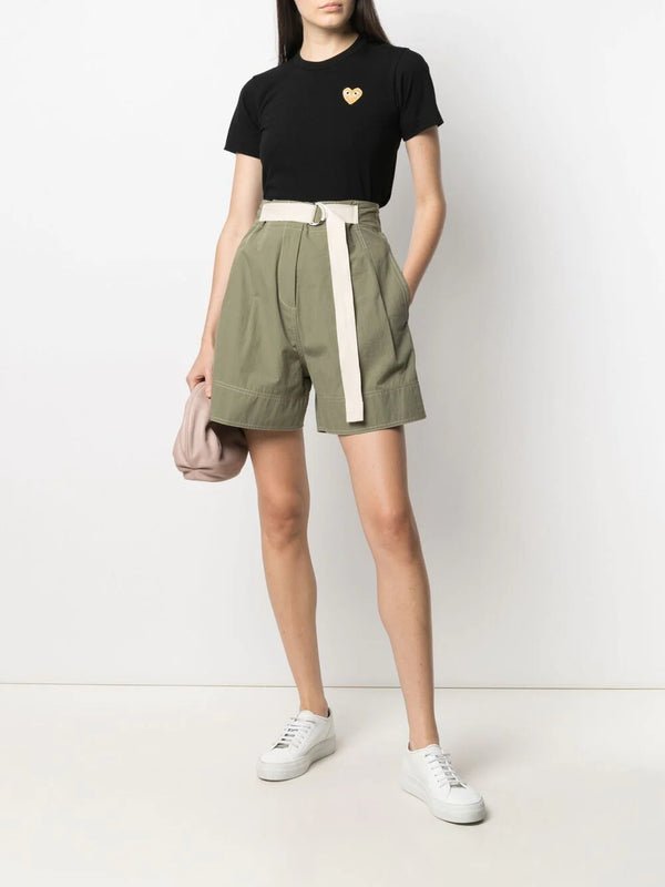 Henrik Vibskov Women's Short Sleeve Tee Gold Heart - Black