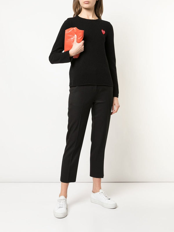 Henrik Vibskov Womens Crewneck Pullover Red Heart - Black