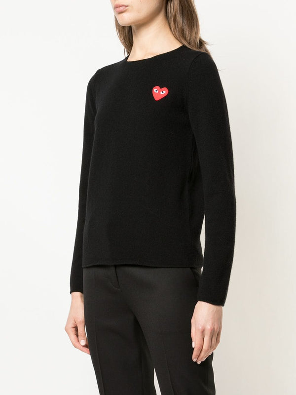 Henrik Vibskov Womens Crewneck Pullover Red Heart - Black