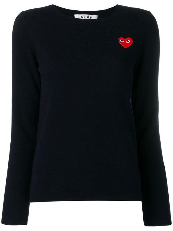 henrik vibskov Womens Crewneck Pullover Red Heart - Navy