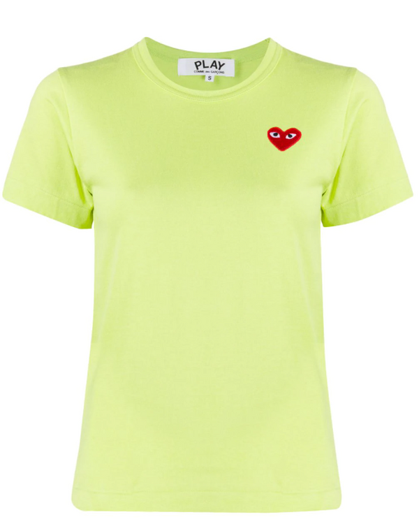 henrik vibskov Womens Short Sleeve Tee Red Heart - Lime