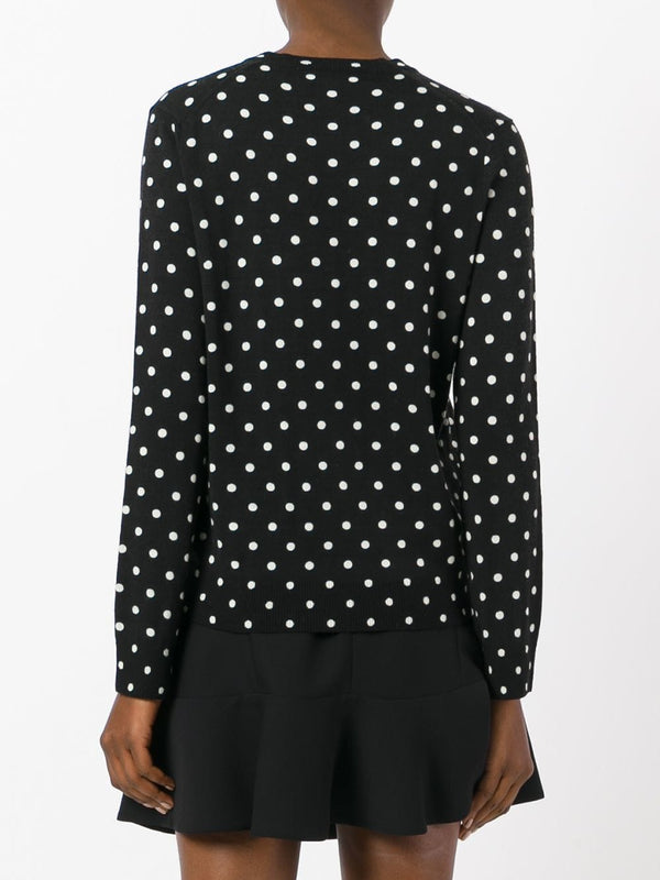Henrik Vibskov Womens V-Neck Pullover Polka Dot Black Heart - Black