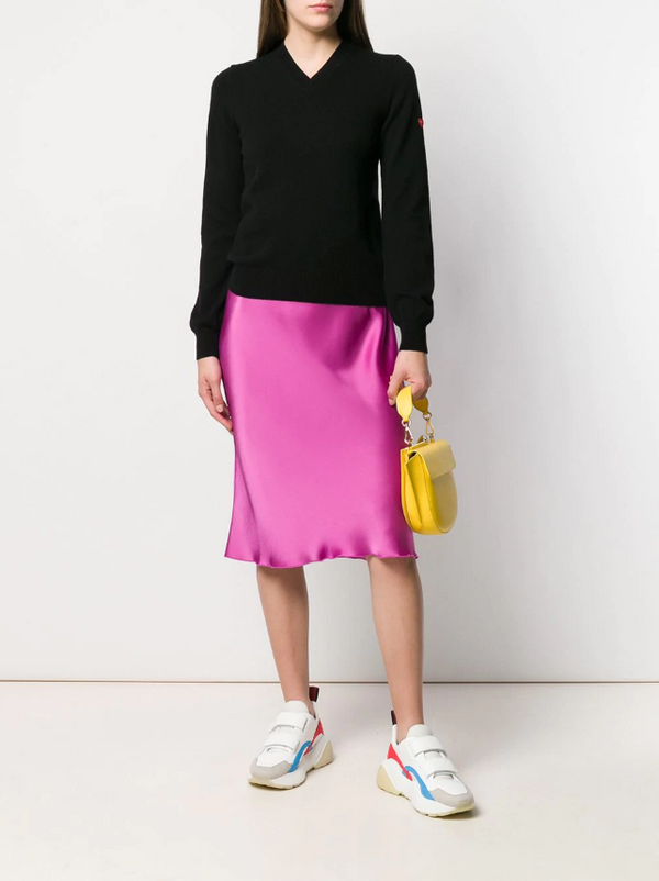 Henrik Vibskov Womens V-Neck Pullover Red Heart - Black