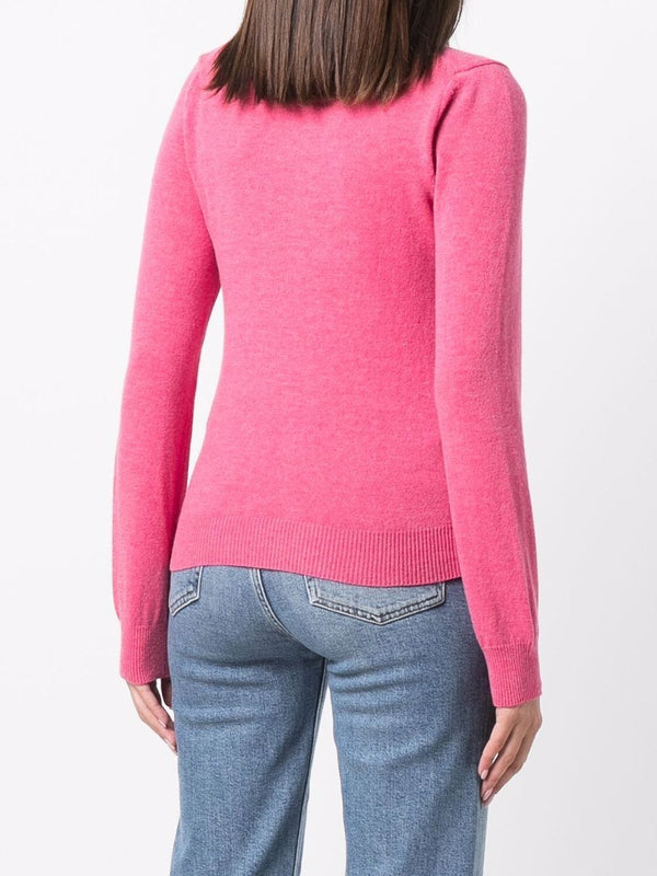 Henrik Vibskov Womens V-Neck Pullover Red Heart - Pink