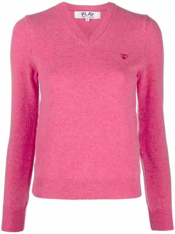 henrik vibskov Womens V-Neck Pullover Red Heart - Pink