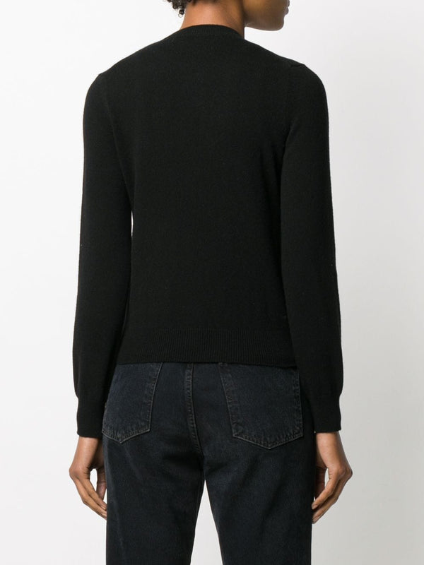 Henrik Vibskov Womens Wool Cardigan Gold Heart - Black