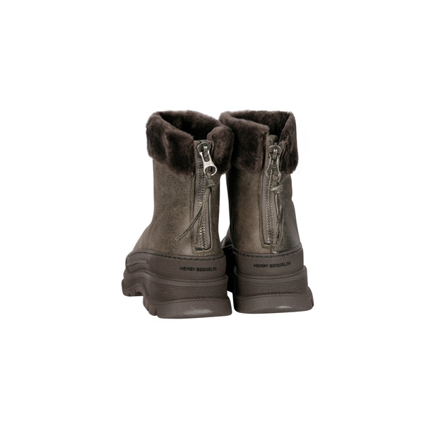 Henry Beguelin Ankle Boot Montone Cerato Anthracite Brown