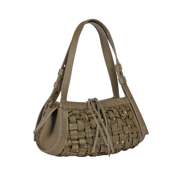 Henry Beguelin Boa Bauletto XS Intreccio Cesta Green Olive