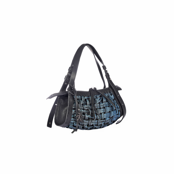 Henry Beguelin Boa Bauletto XS Intreccio Laminato Teal