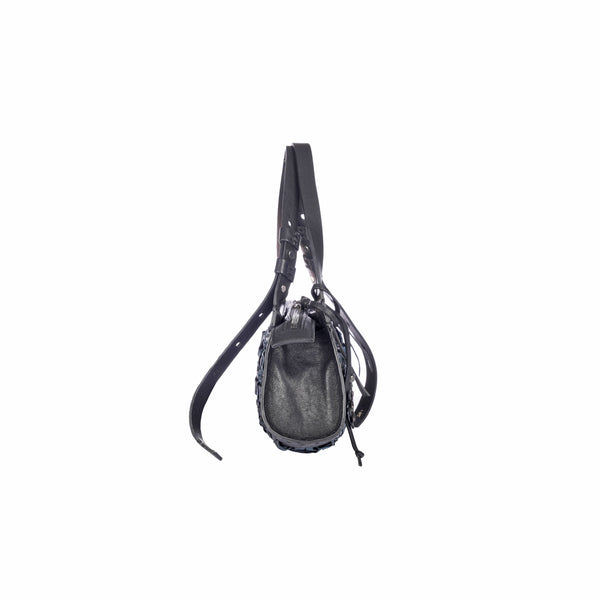 Henry Beguelin Boa Bauletto XS Intreccio Laminato Teal