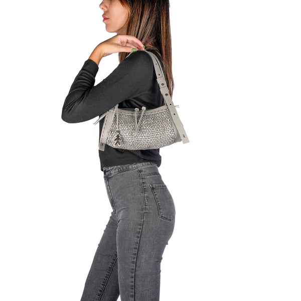 Henry Beguelin Boa Bauletto XS Intreccio Madreperla Light Grey