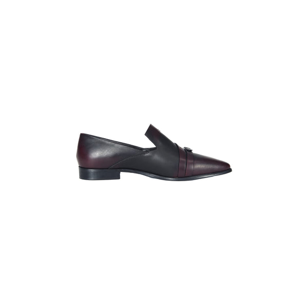 Henry Beguelin BUCKLE EMBELLISHED POINTED LOAFER Burgundy