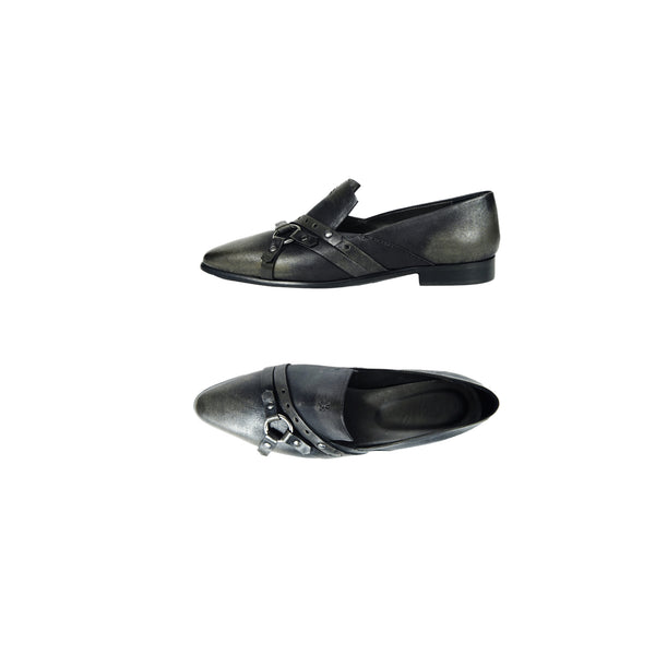henry beguelin Buckle Embellished Pointed Loafer Lava
