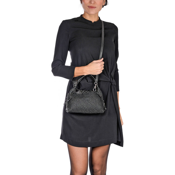 Henry Beguelin Canotta Arricciata Micro Rete Lamè Black