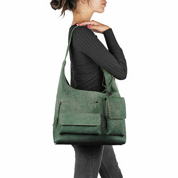 Henry Beguelin Canotta Pocket Zip L Grattato Mint Green