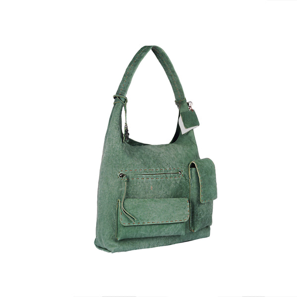 Henry Beguelin Canotta Pocket Zip L Grattato Mint Green