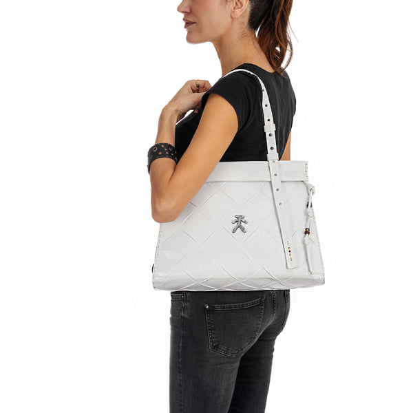 Henry Beguelin Cassandra Shopping Quadro Pieghettato Chalk White