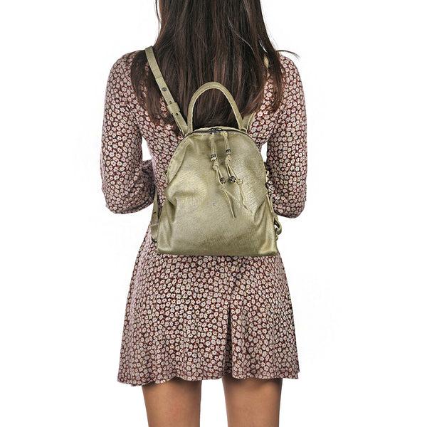 Henry Beguelin Clara Backpack Graffiato Agave Green