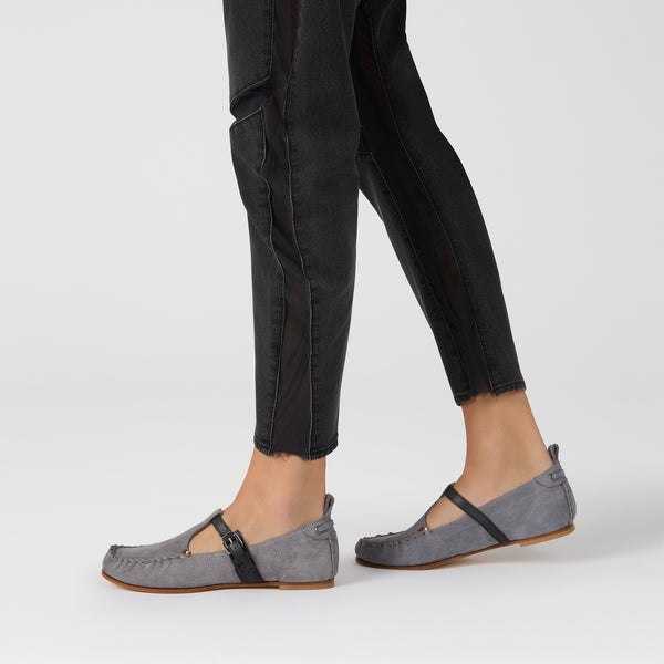 Henry Beguelin Cut-Out Mocassin Nabuck Resinato Dusty Grey