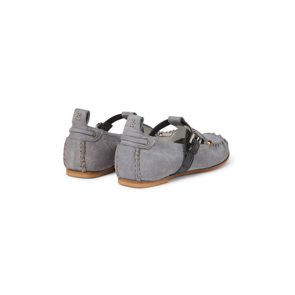 Henry Beguelin Cut-Out Mocassin Nabuck Resinato Dusty Grey
